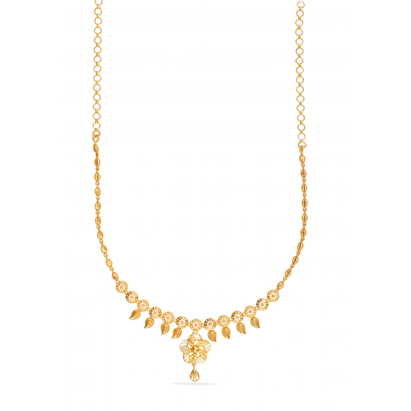 Golden Blossom Leaf Necklace