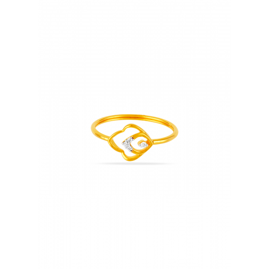 Golden Heart Whisper Ring