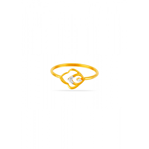 Golden Heart Whisper Ring
