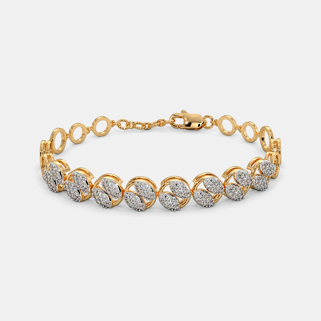 Golden Laurel Diamond Bracelet