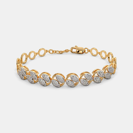 Golden Laurel Diamond Bracelet