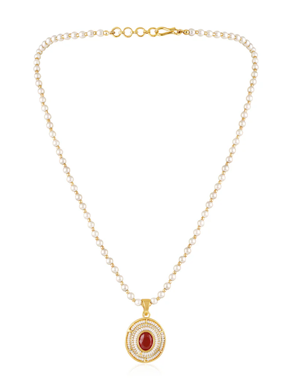 Ruby Pearl Royale Necklace Set