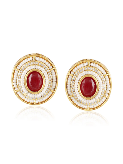 Ruby Pearl Royale Necklace Set