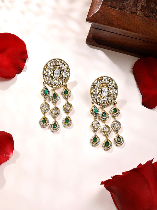Emerald Noor Chandbali Earrings