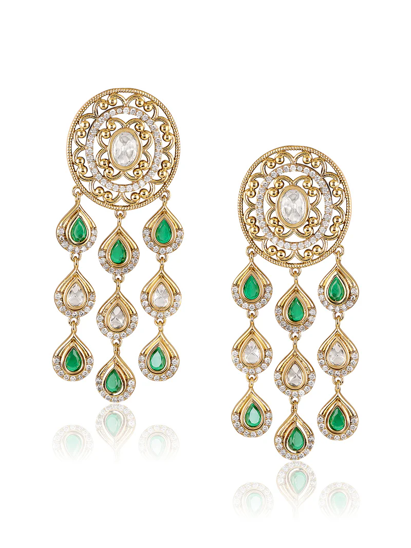 Emerald Noor Chandbali Earrings