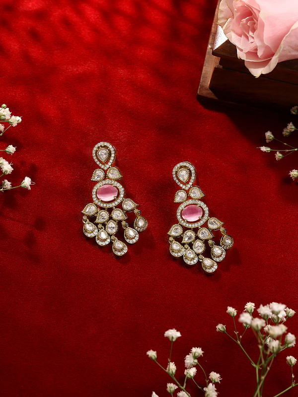 Rosé Noor Chandelier Earrings