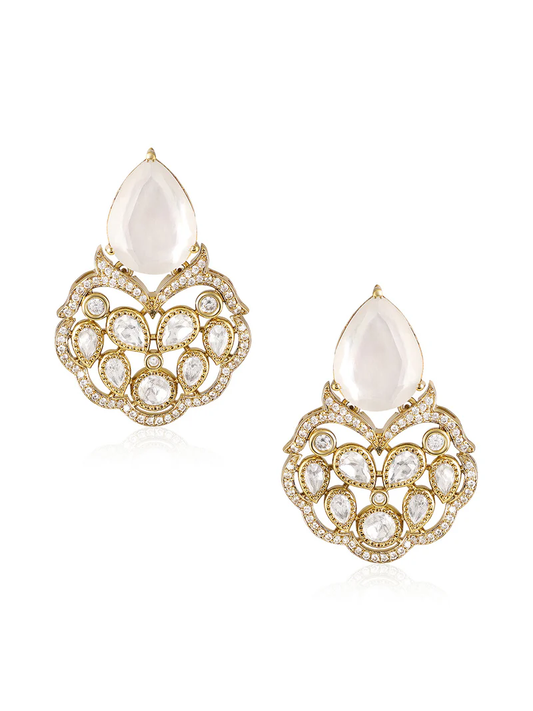 Noor Mahal Pearl Chand Earrings