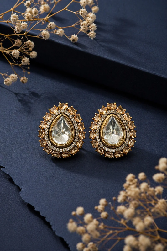 Noor-e-Zevar Teardrop Stud Earrings