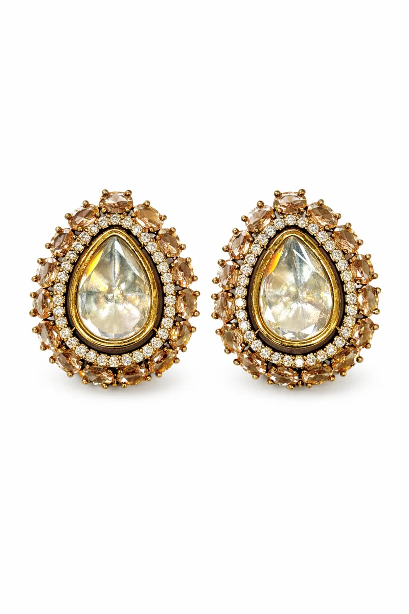 Noor-e-Zevar Teardrop Stud Earrings